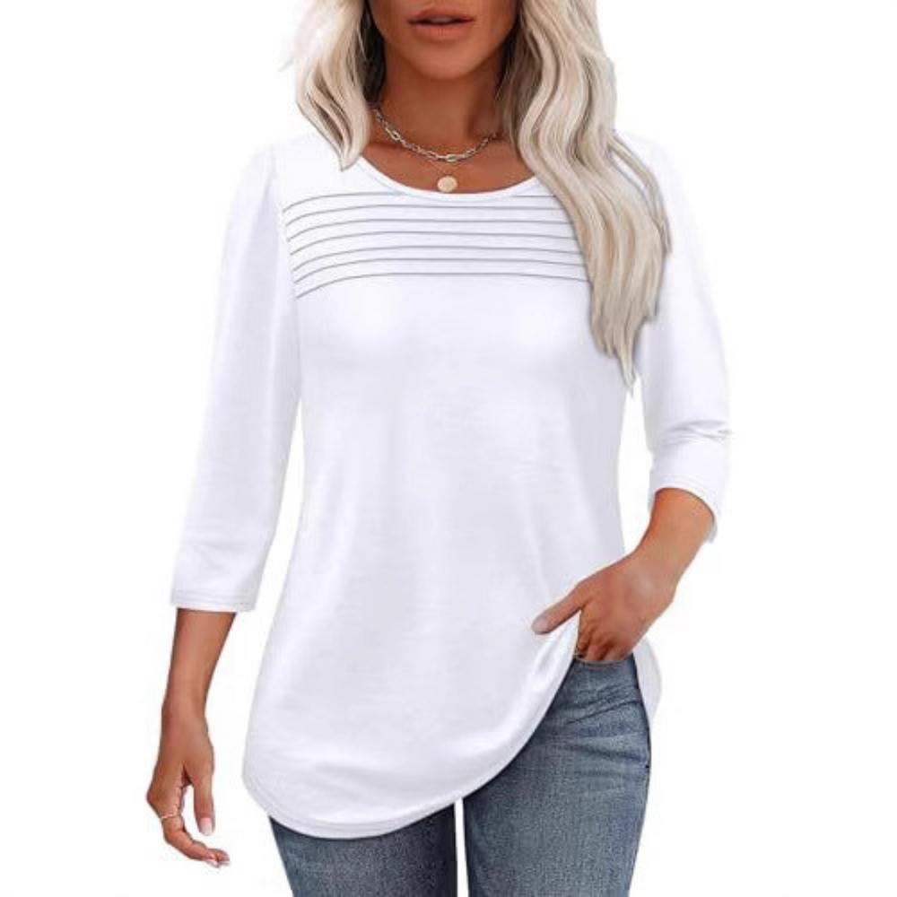 TESSARA™ – Casual Pleated Front Spring Top - Maison Léa & Lou