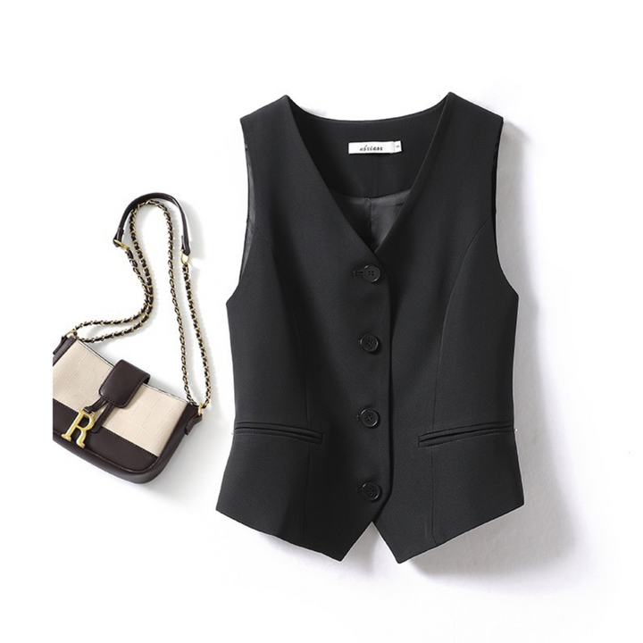 ZARINA™ –  Classy Sleeveless Button-Front Suit Vest