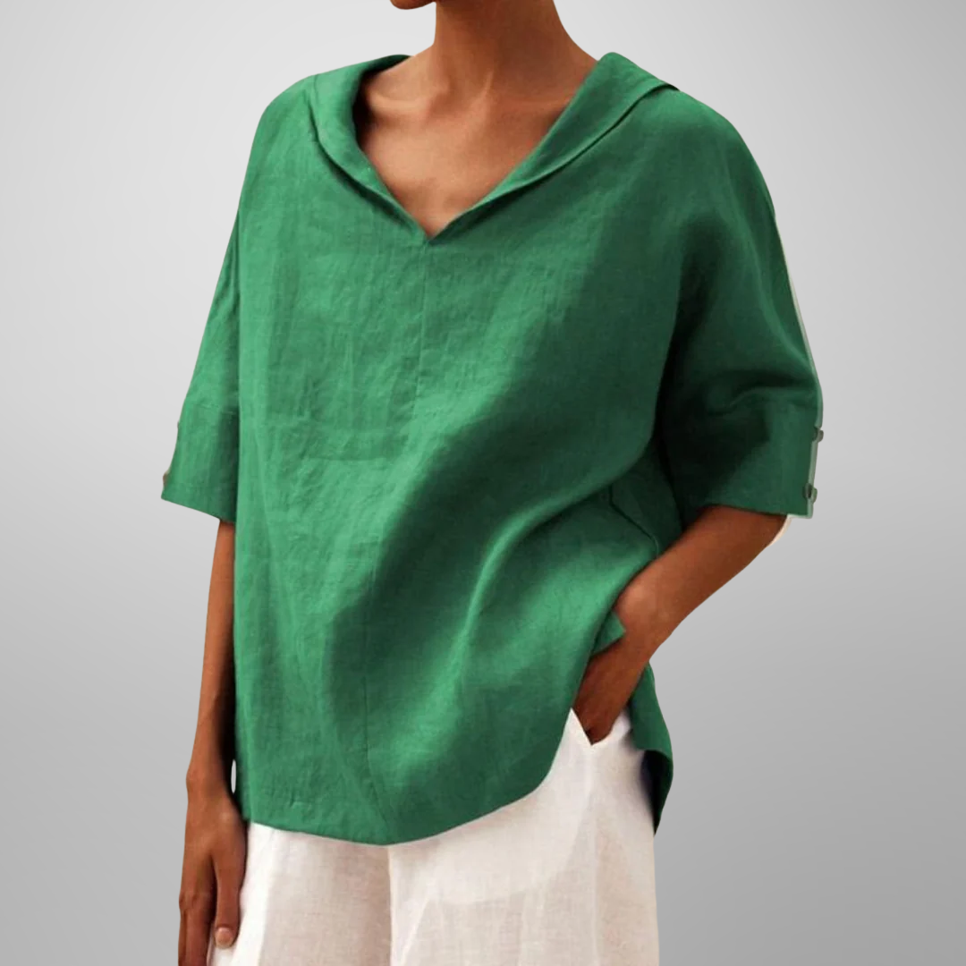 LUCY™ – Cotton Loose-Fitting Blouse - Maison Léa & Lou
