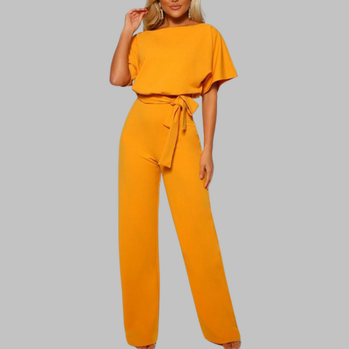 WANNON™ - Casual Tie Front Batwing Sleeve Jumpsuit