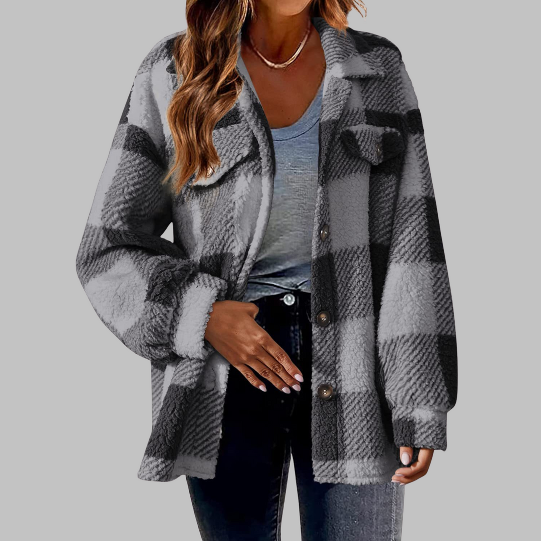 ERMI™ - Casual Plaid Button Down Long Sleeve Jacket - Maison Léa &amp; Lou