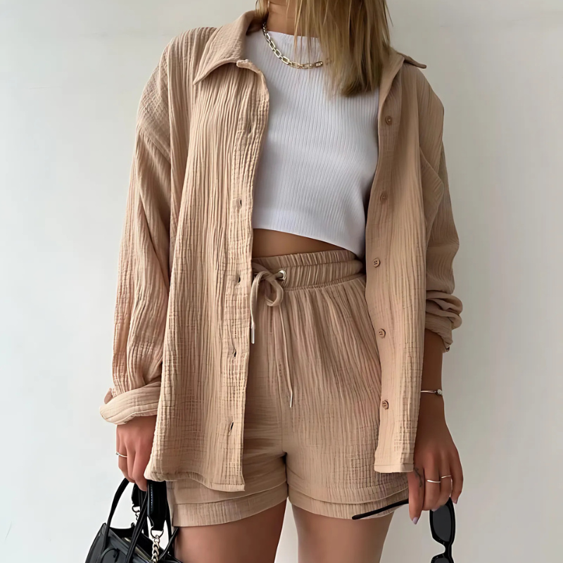 VERA™ – Modern Button-Up Shorts Set - Maison Léa & Lou