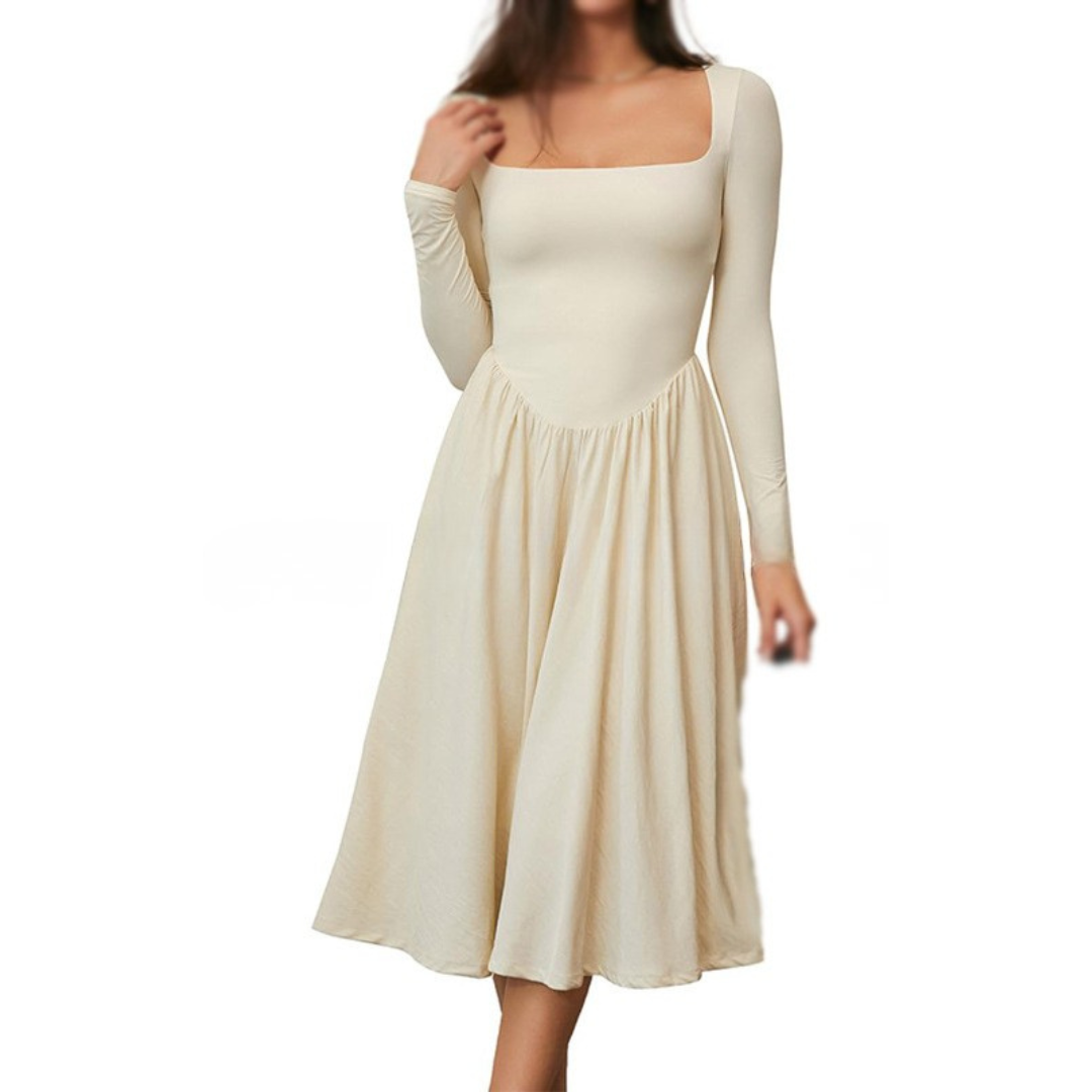 PAIGE™ - Timeless Long Sleeve Square Neck Midi Dress - Maison Léa & Lou