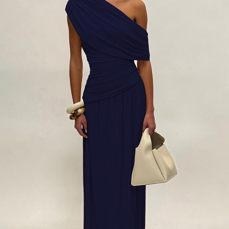 MANO™ - Elegant One Shoulder Evening Bodycon Maxi Dress - Maison Léa & Lou