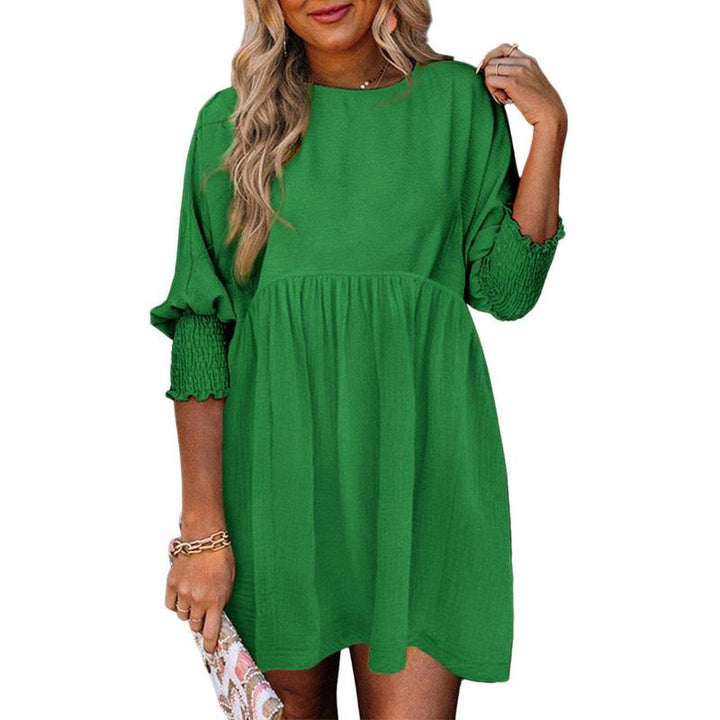 MIRASOL™ – Casual Crew Neck Loose Fit Mini Dress - Maison Léa &amp; Lou