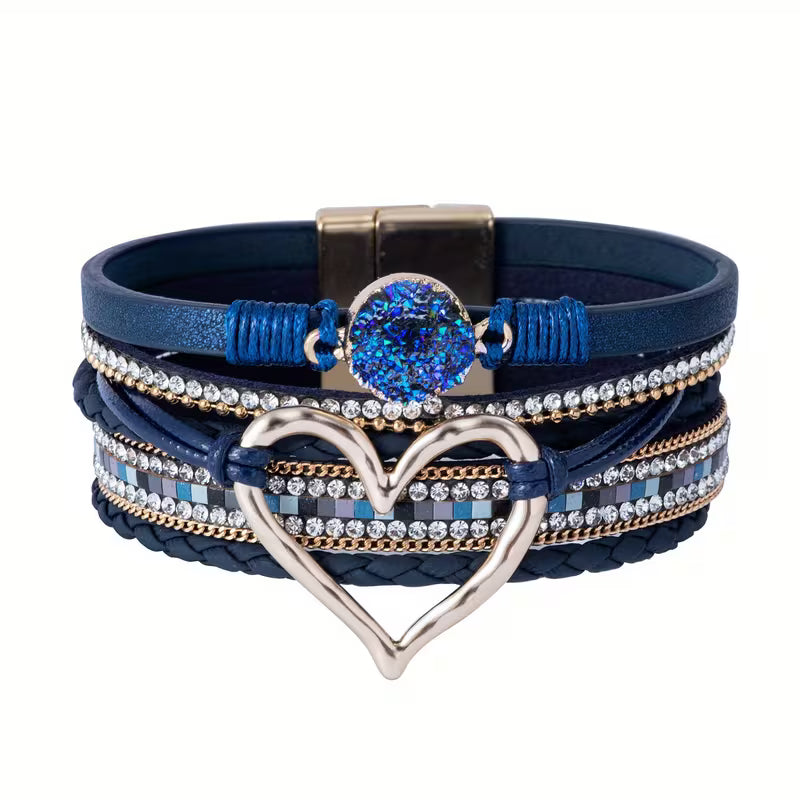 Ophelia | Layered Heart Cuff Bracelet - Maison Léa &amp; Lou