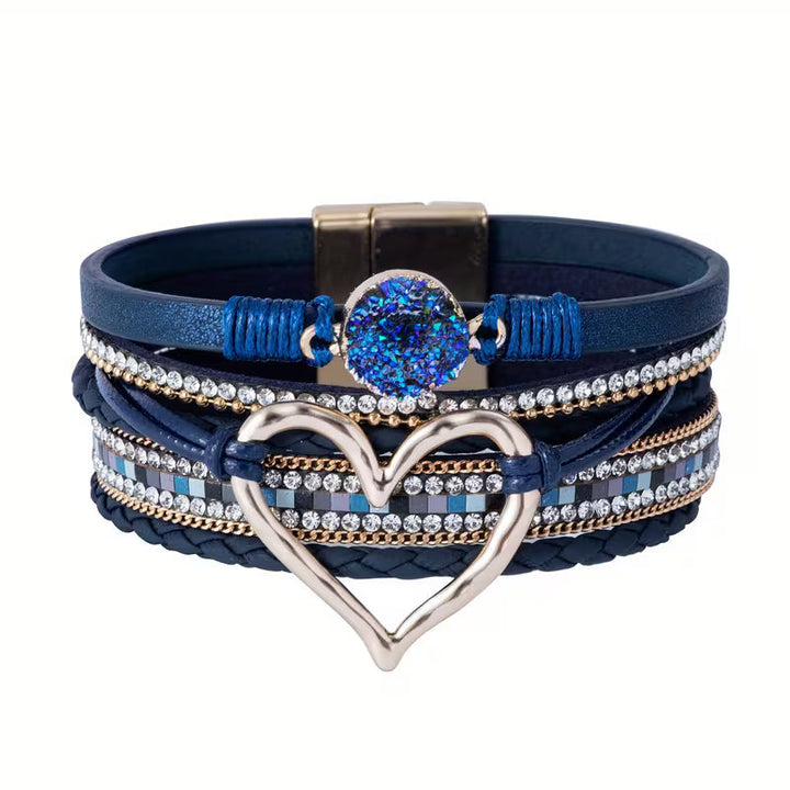 Ophelia | Layered Heart Cuff Bracelet - Maison Léa &amp; Lou