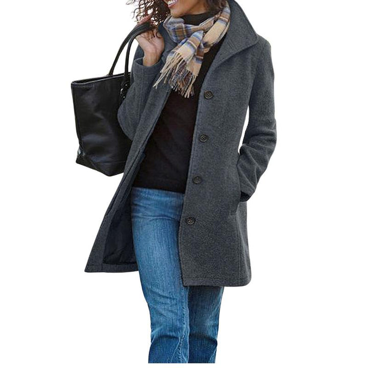 GABRIELA™ - Casual Wool Blend Pea Coat with Single-Breasted Design - Maison Léa &amp; Lou