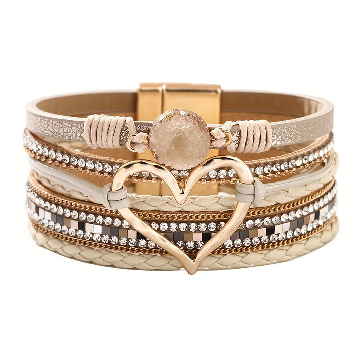 Ophelia | Layered Heart Cuff Bracelet - Maison Léa &amp; Lou