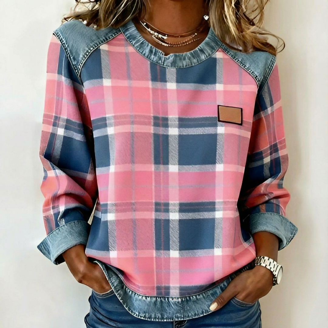 Emma™ | Cozy Plaid Sweatshirt - Maison Léa & Lou