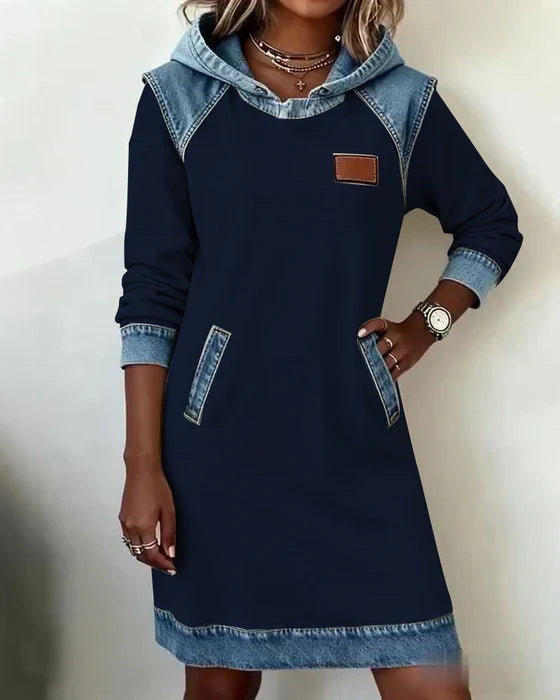 Charlotte™ | Cozy Contrast Hooded Dress - Maison Léa &amp; Lou