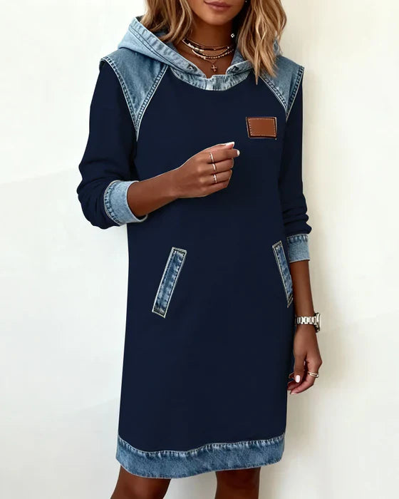 Charlotte™ | Cozy Contrast Hooded Dress - Maison Léa &amp; Lou