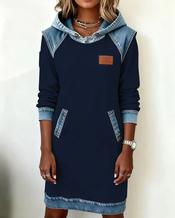 Charlotte™ | Cozy Contrast Hooded Dress - Maison Léa &amp; Lou