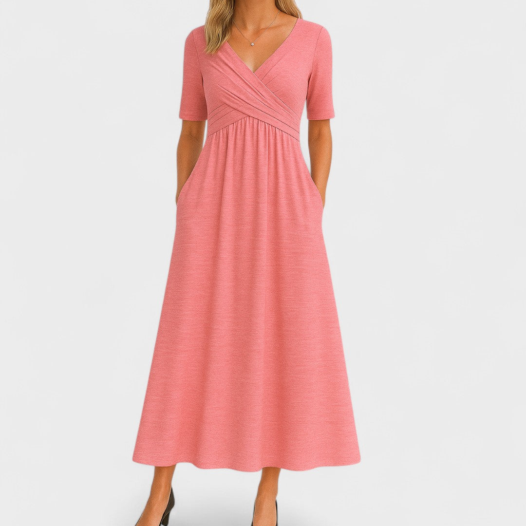 Diane™ | Elegant Midi Dress with Pockets - Maison Léa &amp; Lou