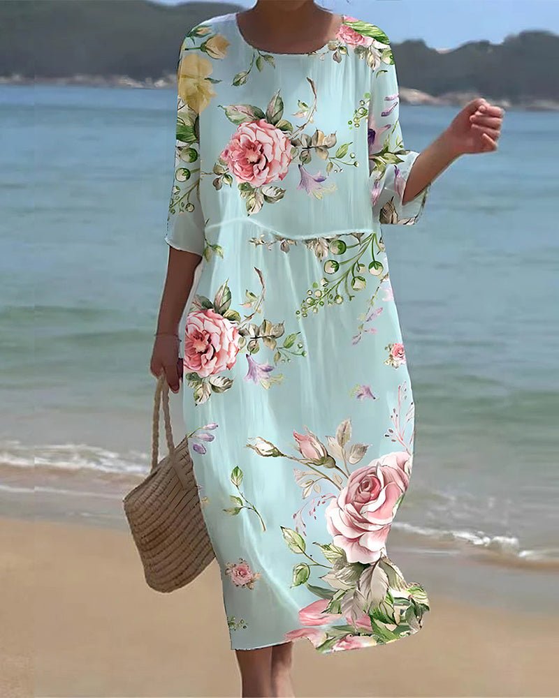 Olivia | Sunset Flower Dress - Maison Léa &amp; Lou