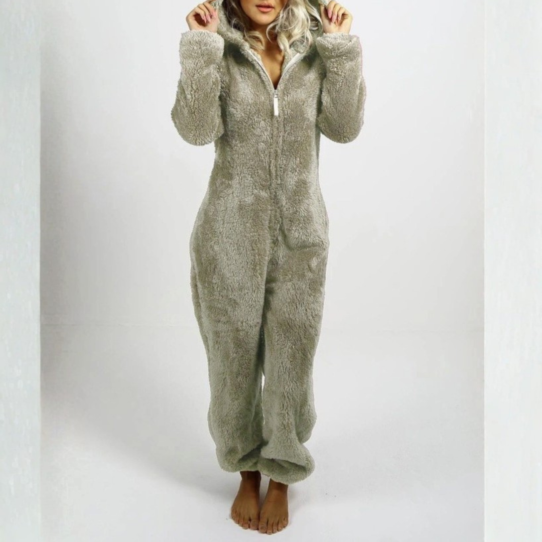 LUMI™ - Comfy Zipper Hooded Long Sleeve Plush Pajama Jumpsuit - Maison Léa &amp; Lou