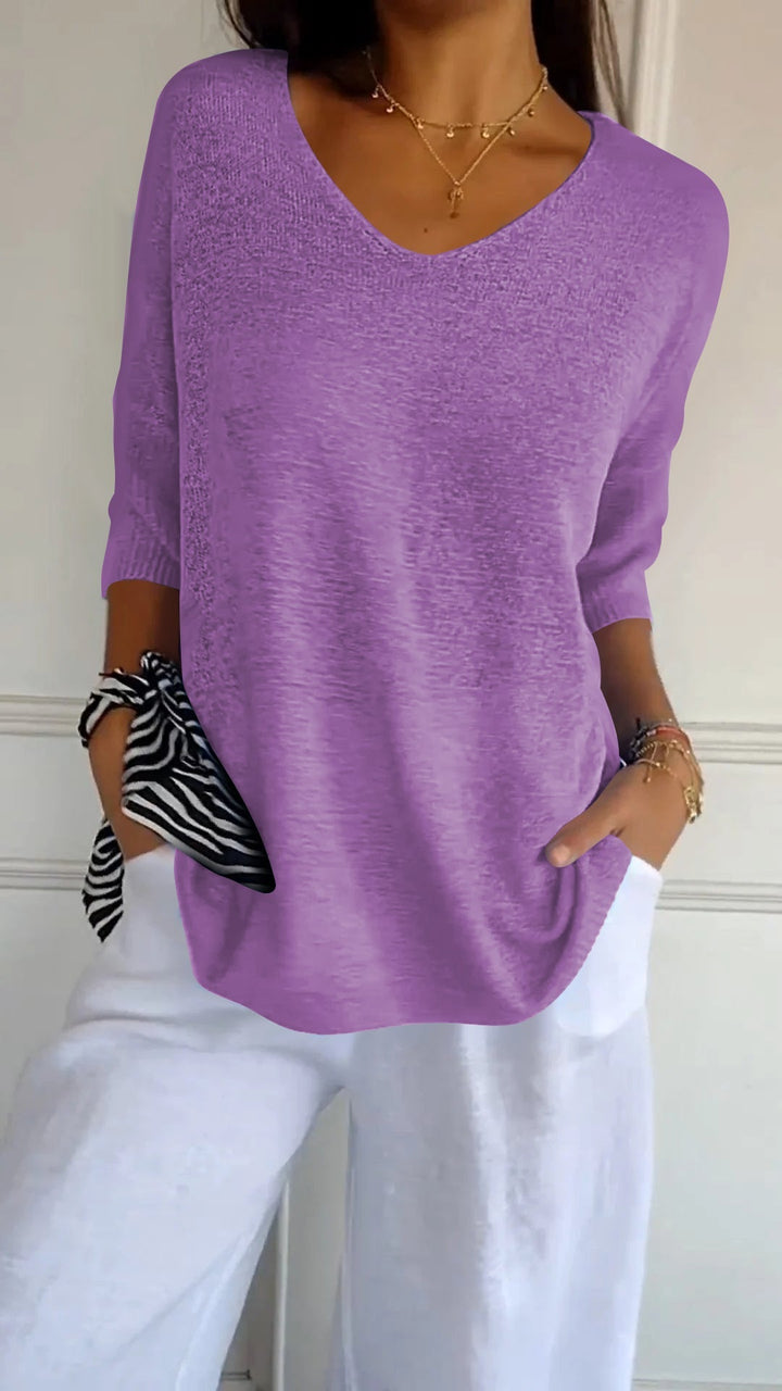 Lauren™ | Casual V-Neck Top - Maison Léa &amp; Lou