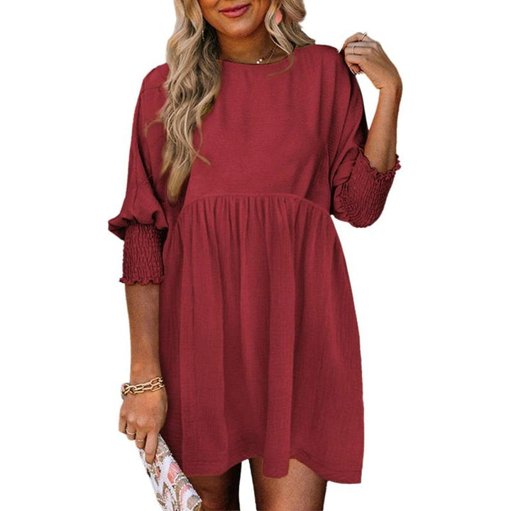 MIRASOL™ – Casual Crew Neck Loose Fit Mini Dress - Maison Léa &amp; Lou
