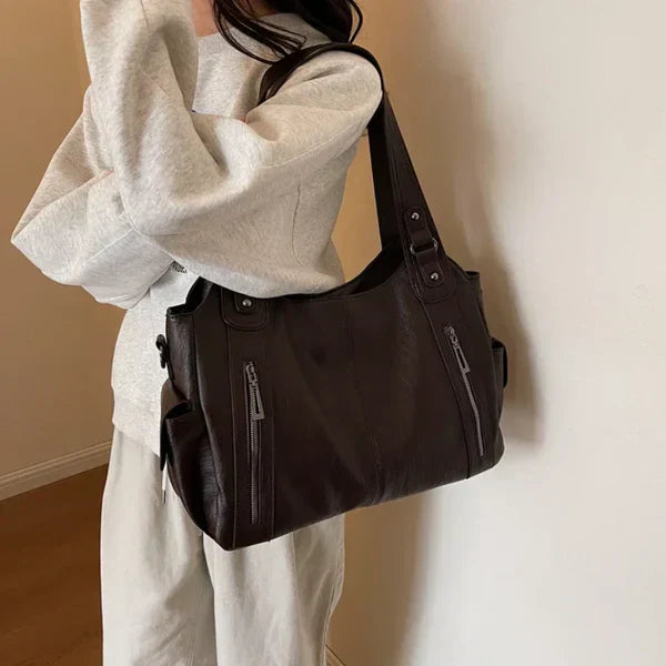 NOEMIE™ - Classic Leather Tote Bag - Maison Léa &amp; Lou