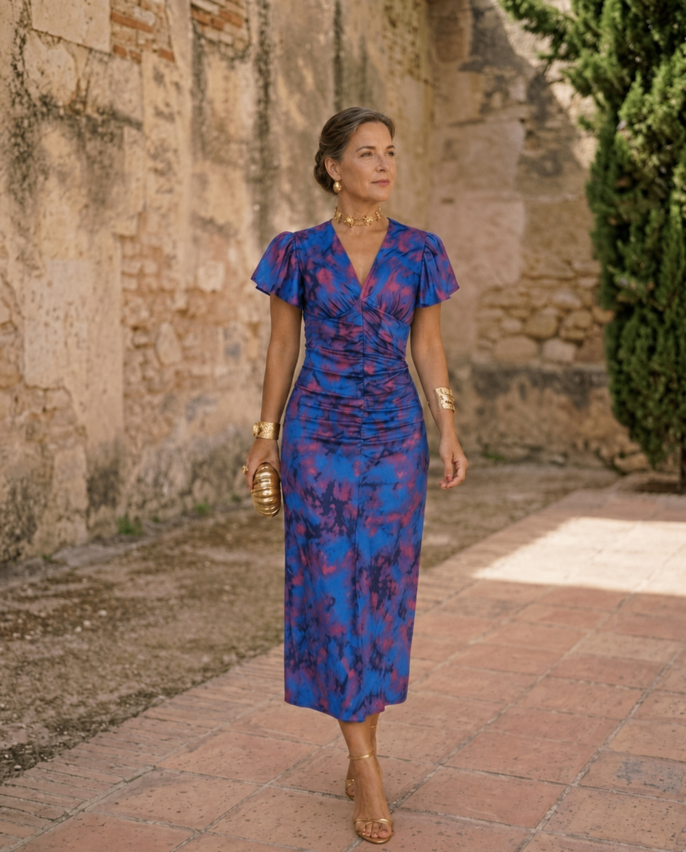 WANDA | MIDI DRESS WITH PUFF SLEEVES - Maison Léa & Lou