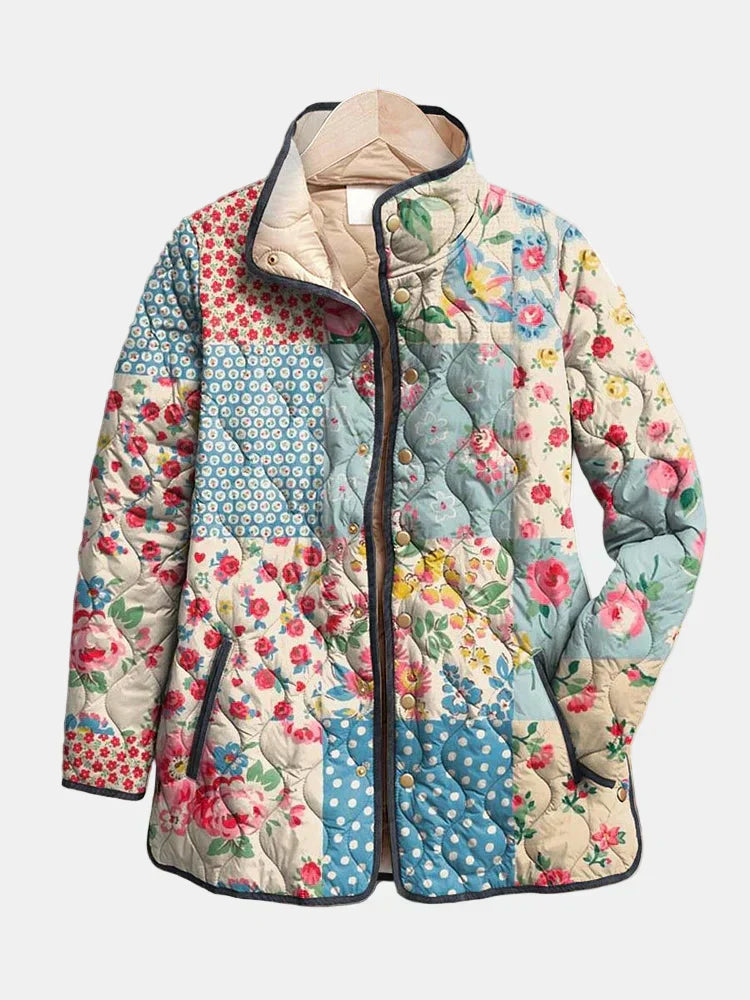 Liora | Charming Floral Quilted Jacket - Maison Léa & Lou