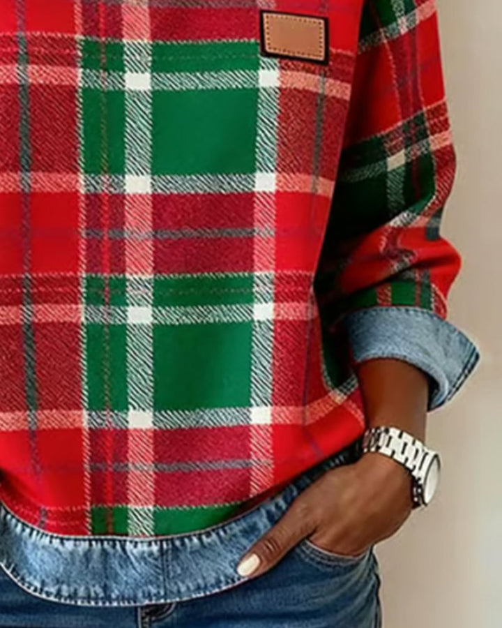Selena™ | Cozy Plaid Sweatshirt - Maison Léa &amp; Lou