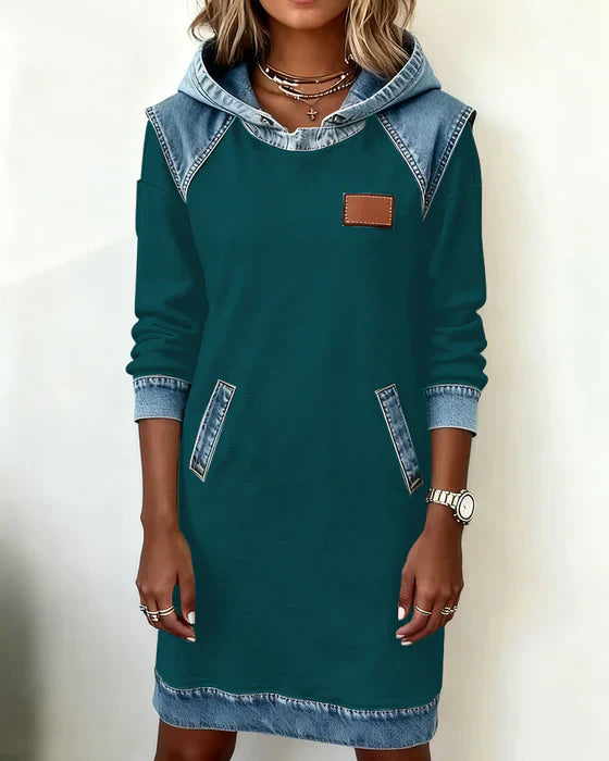 Charlotte™ | Cozy Contrast Hooded Dress - Maison Léa &amp; Lou