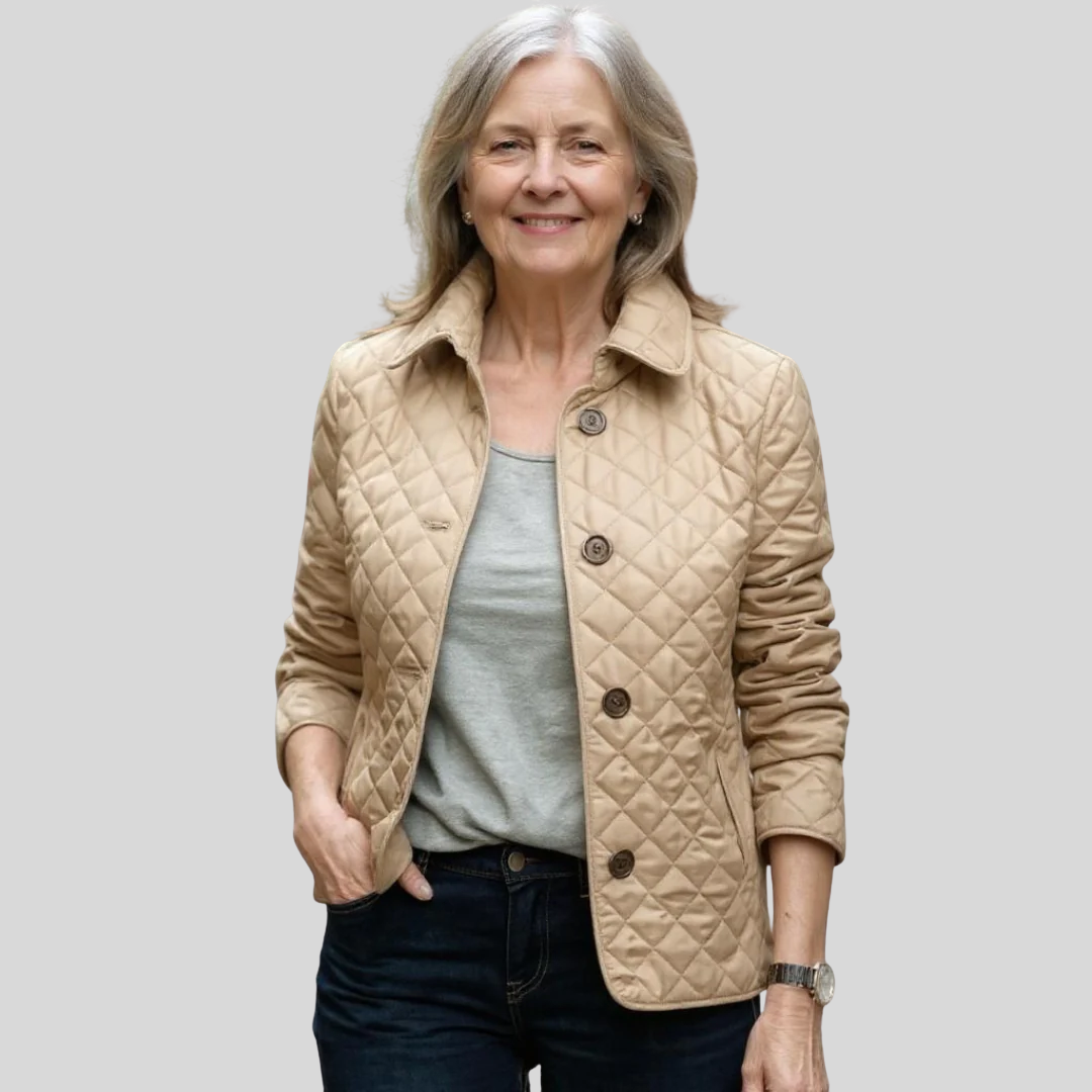 Diana - Casual Quilted Jacket with Turned-Down Collar