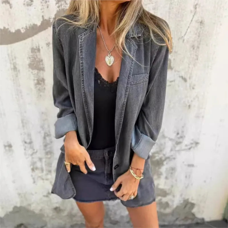 Mireia™ | Effortless Denim Blazer - Maison Léa &amp; Lou