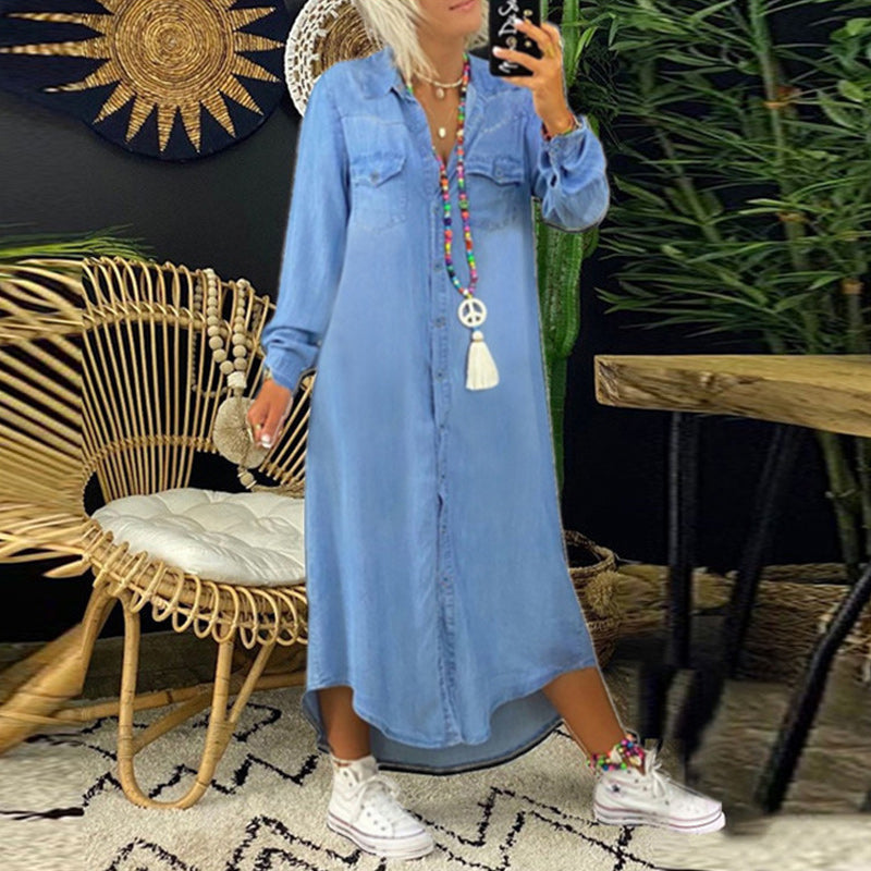 Lilla™ | Behagelig Skjortekjole i denim - Maison Léa & Lou