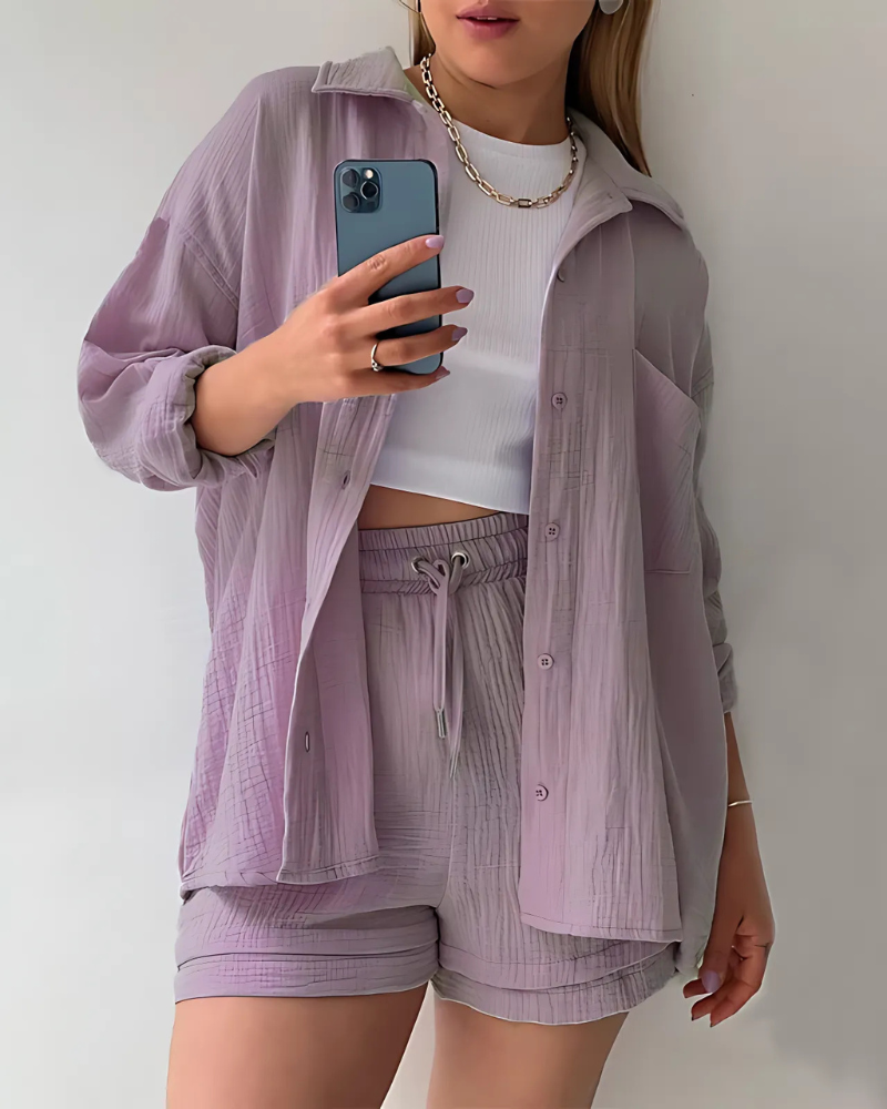 VERA™ – Modern Button-Up Shorts Set - Maison Léa & Lou
