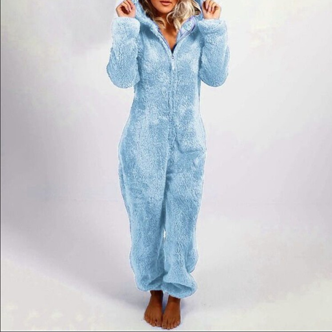 LUMI™ - Comfy Zipper Hooded Long Sleeve Plush Pajama Jumpsuit - Maison Léa & Lou