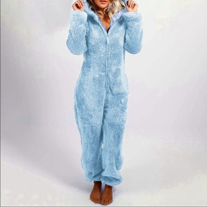 LUMI™ - Comfy Zipper Hooded Long Sleeve Plush Pajama Jumpsuit - Maison Léa &amp; Lou