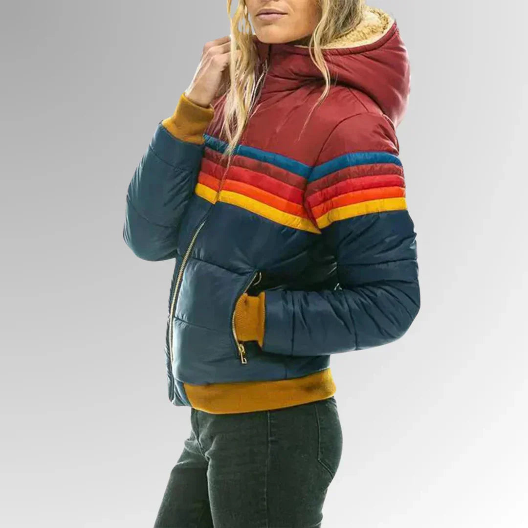 Sierra - Women’s Retro Striped Puffer Jacket