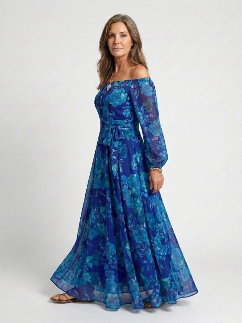 Aspen | Off Shoulder Floral Maxi Dress - Maison Léa & Lou