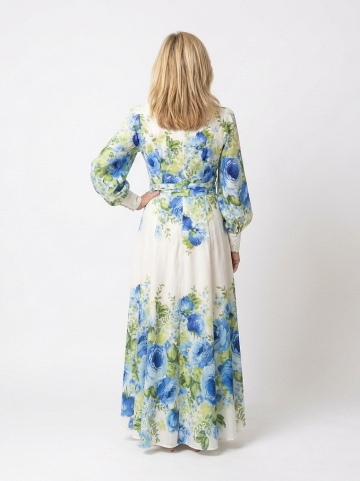 Harper | Long Sleeve Floral Button Front Maxi Dress - Maison Léa &amp; Lou