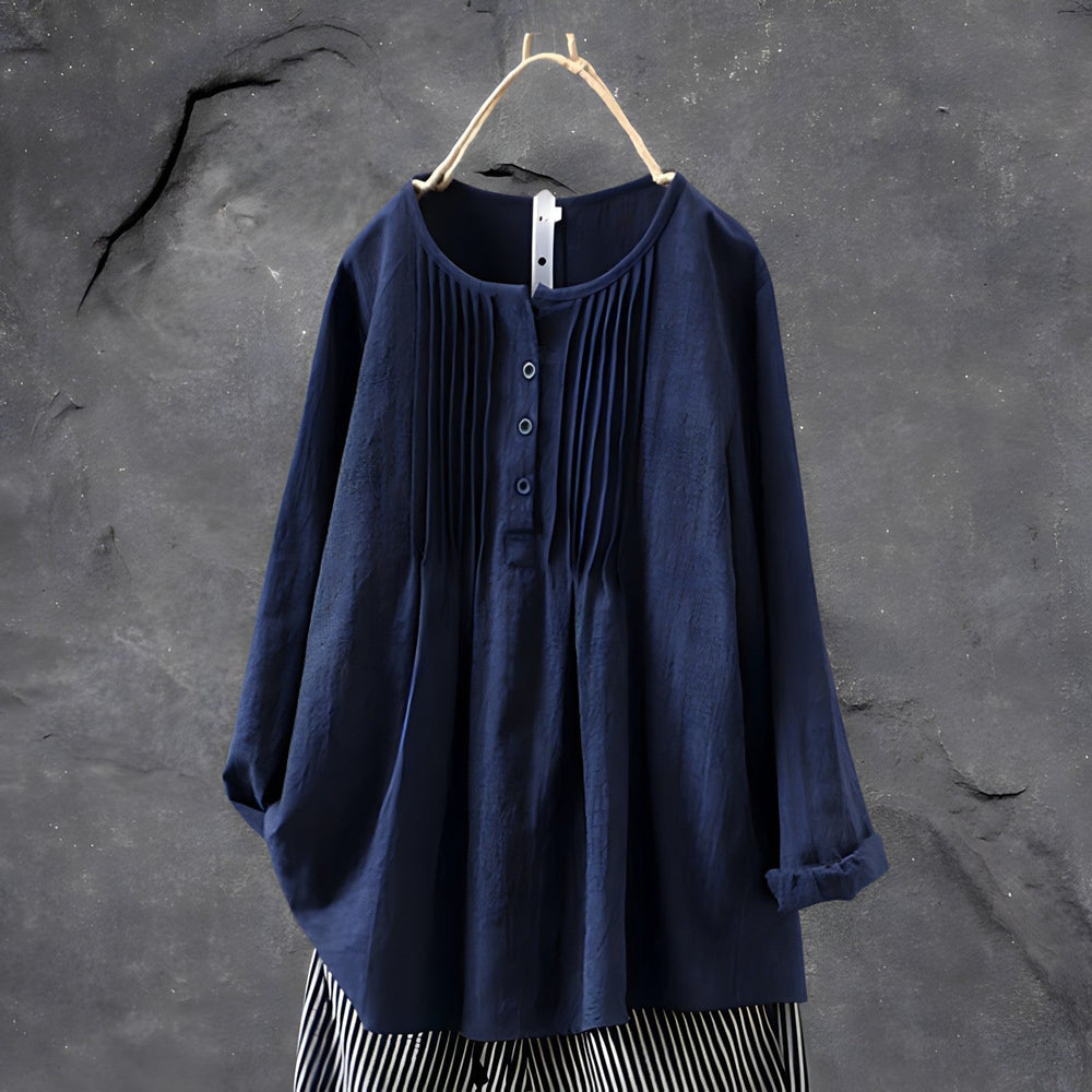 Ellen™ | Bomuldsbluse med lange ærmer - Maison Léa & Lou