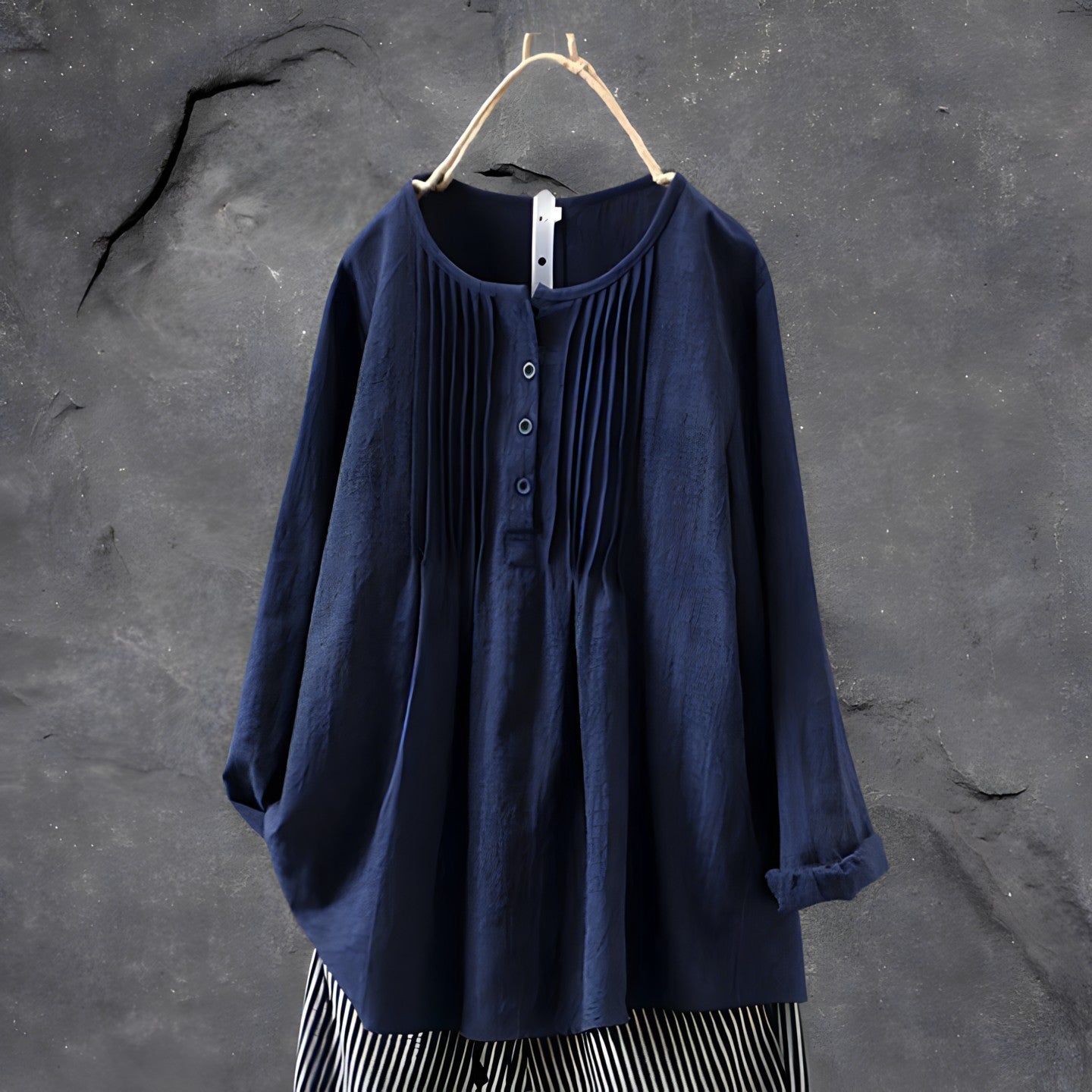 Ellen™ | Bomuldsbluse med lange ærmer - Maison Léa & Lou