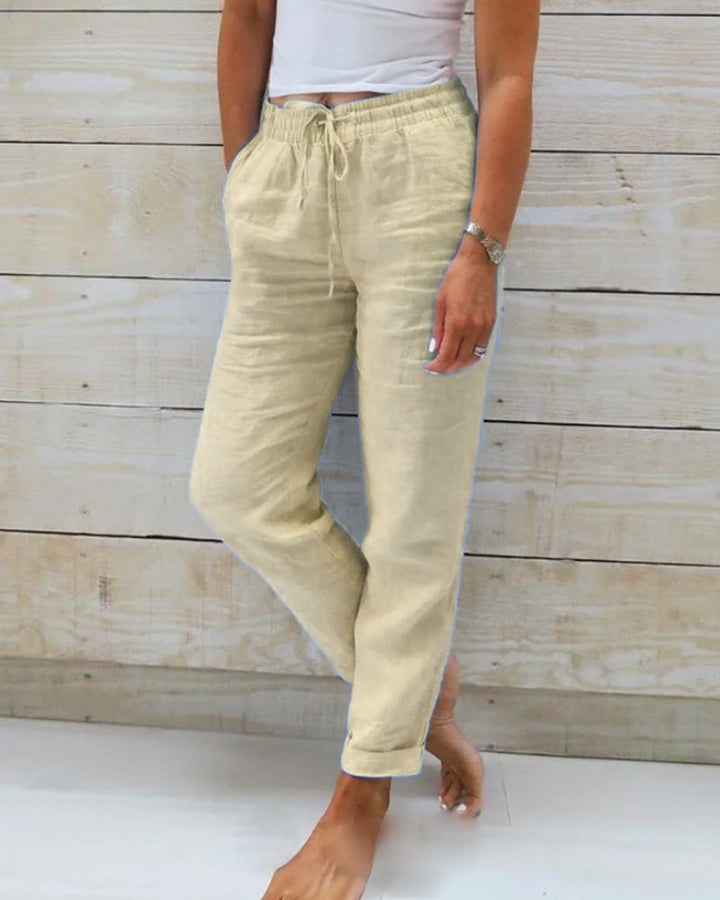 Allison - Pantaloni Tailored in Lino e Cotone di Lusso