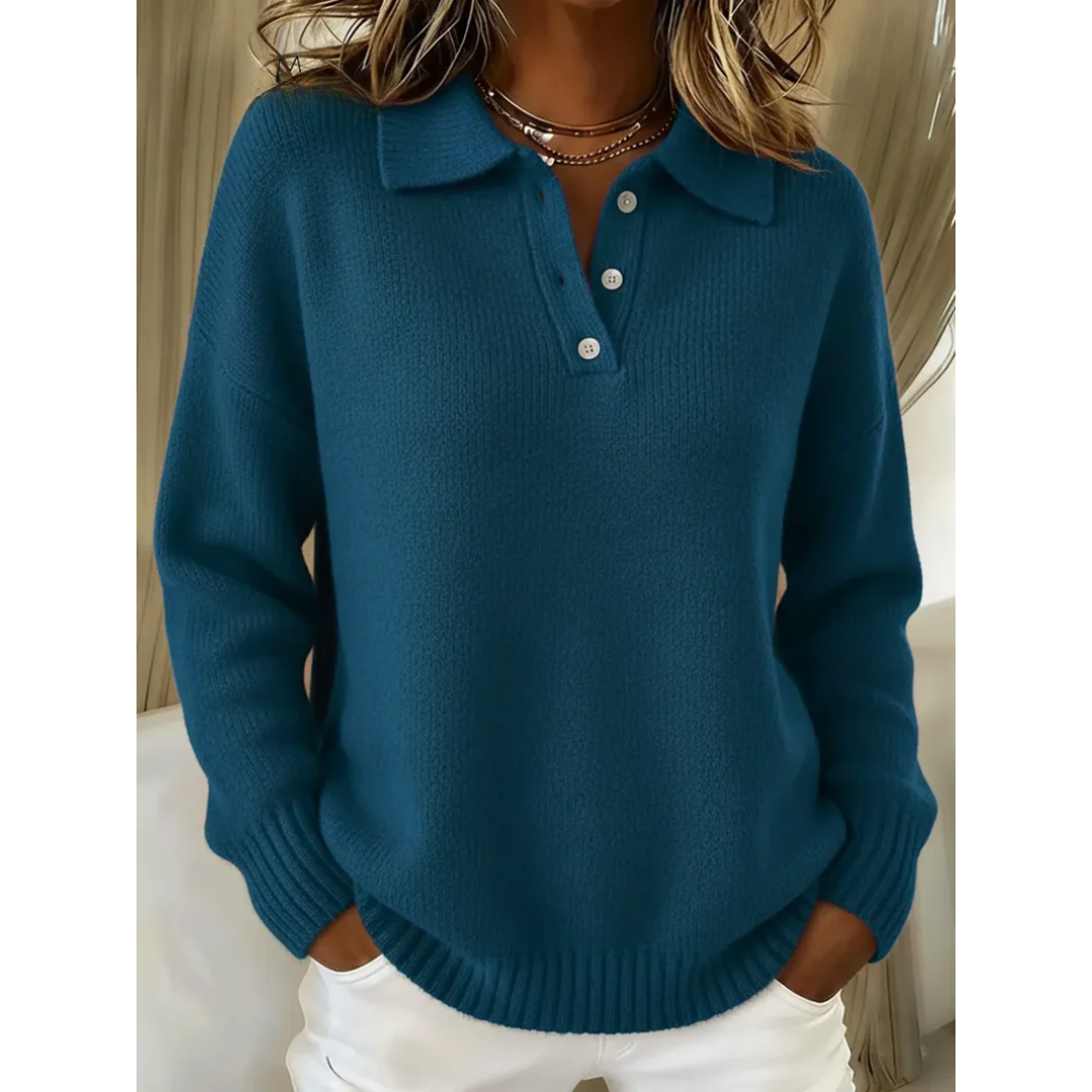 Bettina | Relaxed Collared Jumper - Maison Léa &amp; Lou
