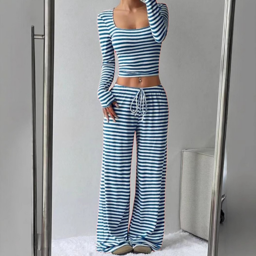 PAMAYPAY™ - Relaxed  Fit Crop Top and Pant Lounge Co-ord - Maison Léa & Lou