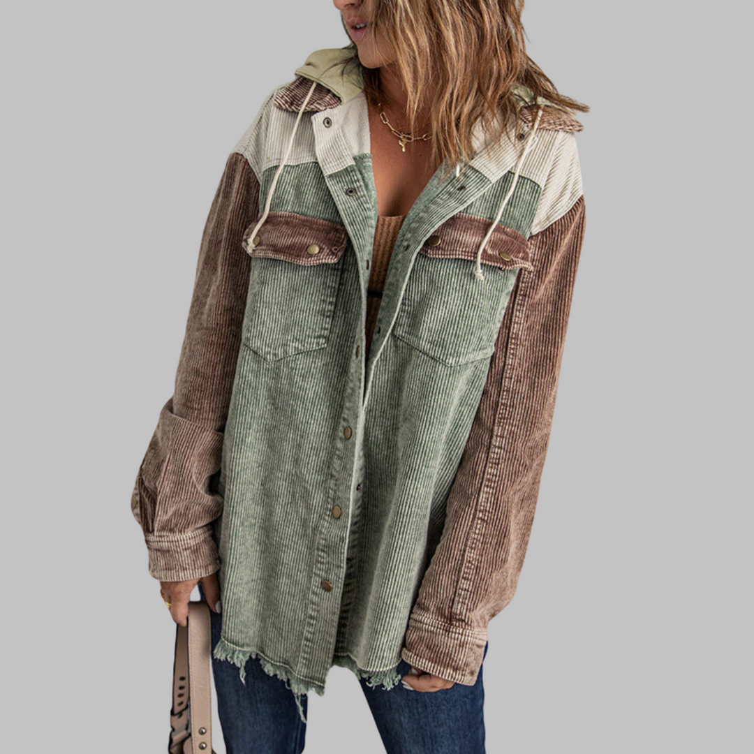 DABRINA™ - Classic Button Down Long Sleeve Hooded Jacket - Maison Léa &amp; Lou