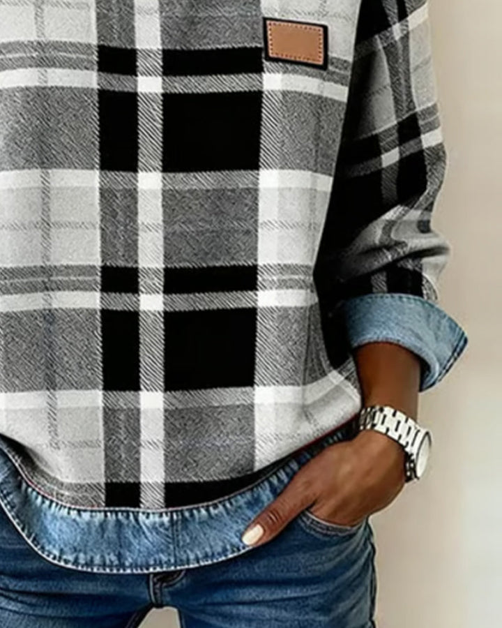 Selena™ | Cozy Plaid Sweatshirt - Maison Léa &amp; Lou