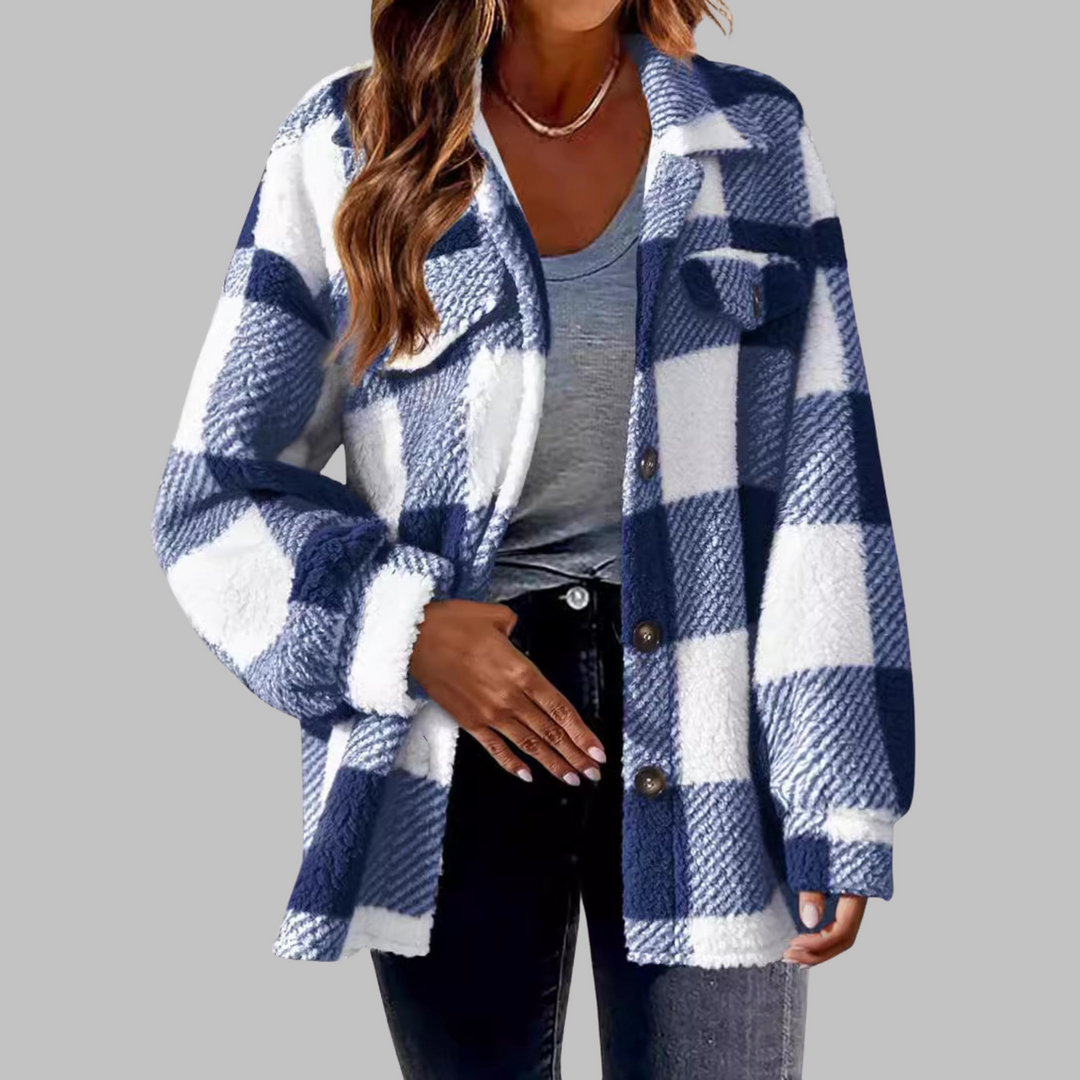ERMI™ - Casual Plaid Button Down Long Sleeve Jacket - Maison Léa &amp; Lou
