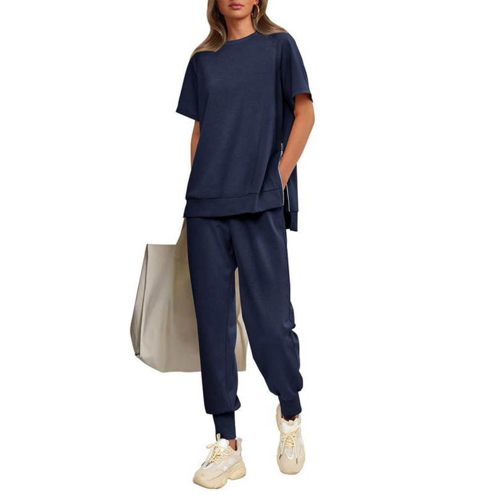 HILARIA™ - Casual Bishop Sleeve Notched Neck Set - Maison Léa & Lou