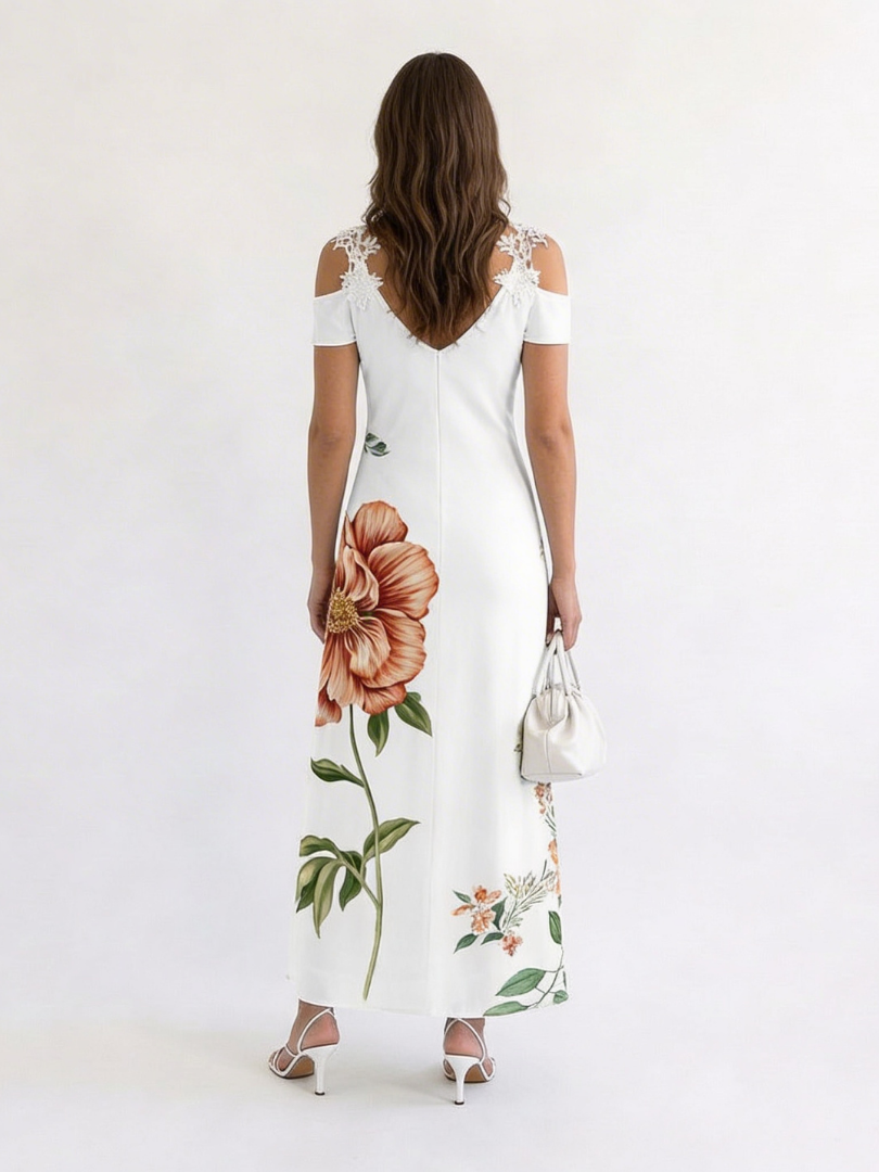 Camila | Floral Off-Shoulder A-Line Maxi Dress - Maison Léa &amp; Lou