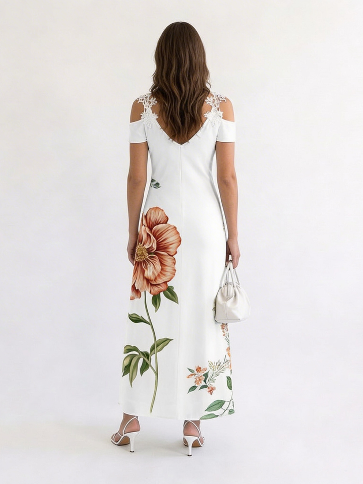 Camila | Floral Off-Shoulder A-Line Maxi Dress - Maison Léa &amp; Lou