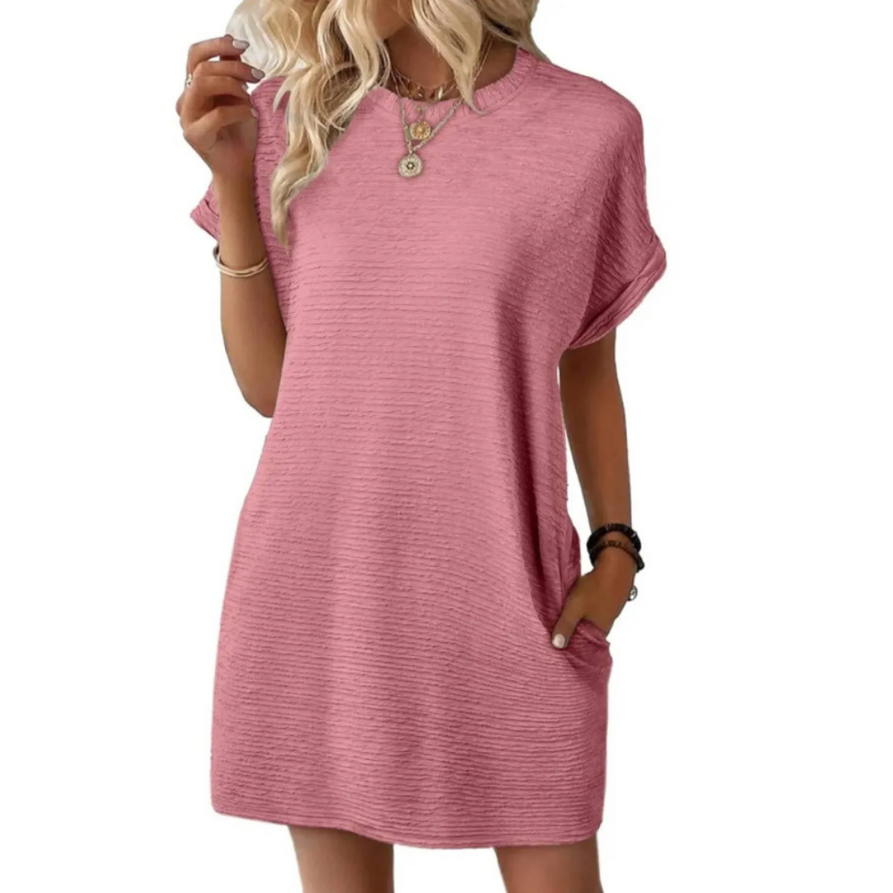 EVASHA™ – Casual Minimalist Round Neck Summer Dress - Maison Léa & Lou