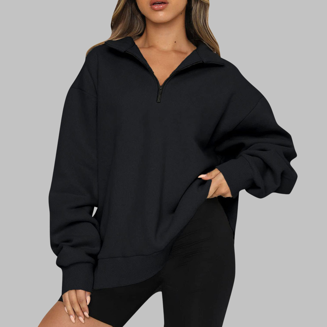 TENLEY™ - Casual Oversized Half Zip Long Sleeve Sweatshirt - Maison Léa &amp; Lou