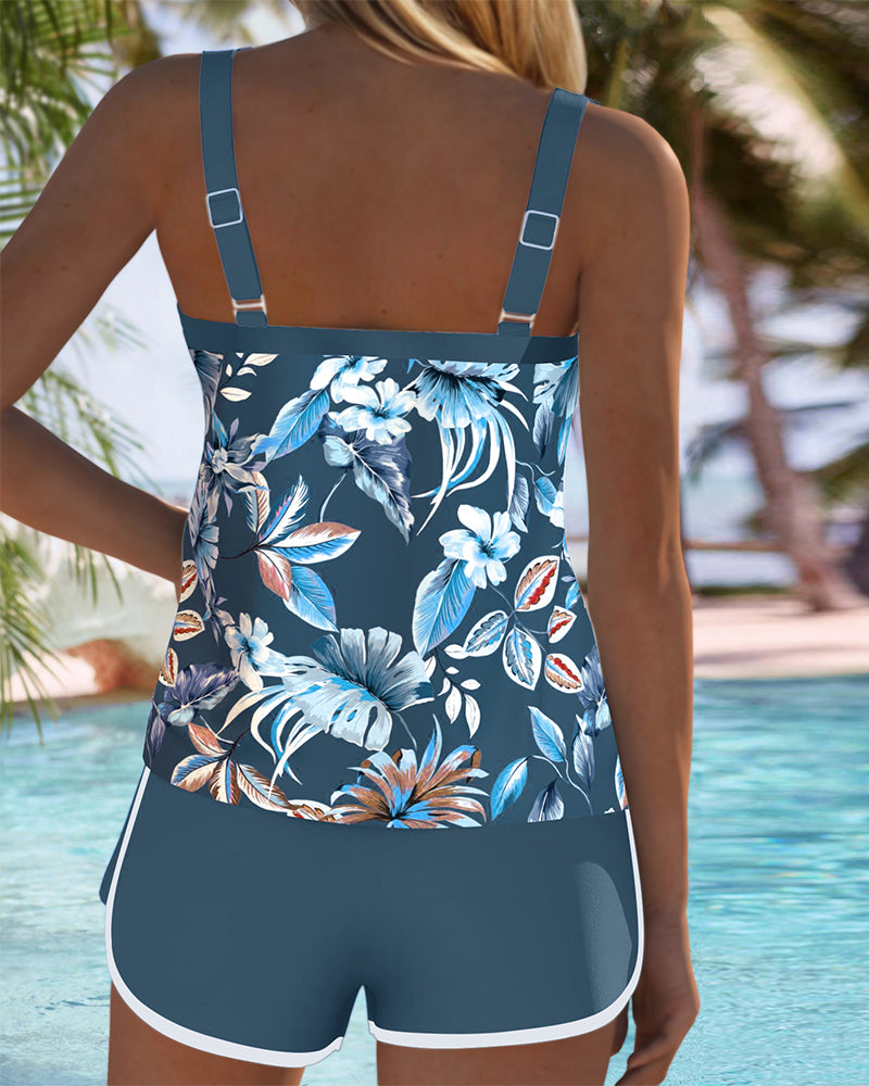 Imke™ | U-Neck Sleeveless Printed Tankini - Maison Léa &amp; Lou